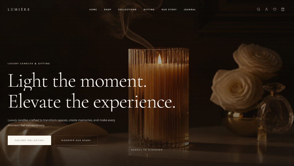 LUMIÈRE Luxury Candles E-Commerce Website